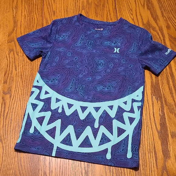 Hurley Other - Hurley Blue and Purple Graphic Shark Tee - Boy's Medium
